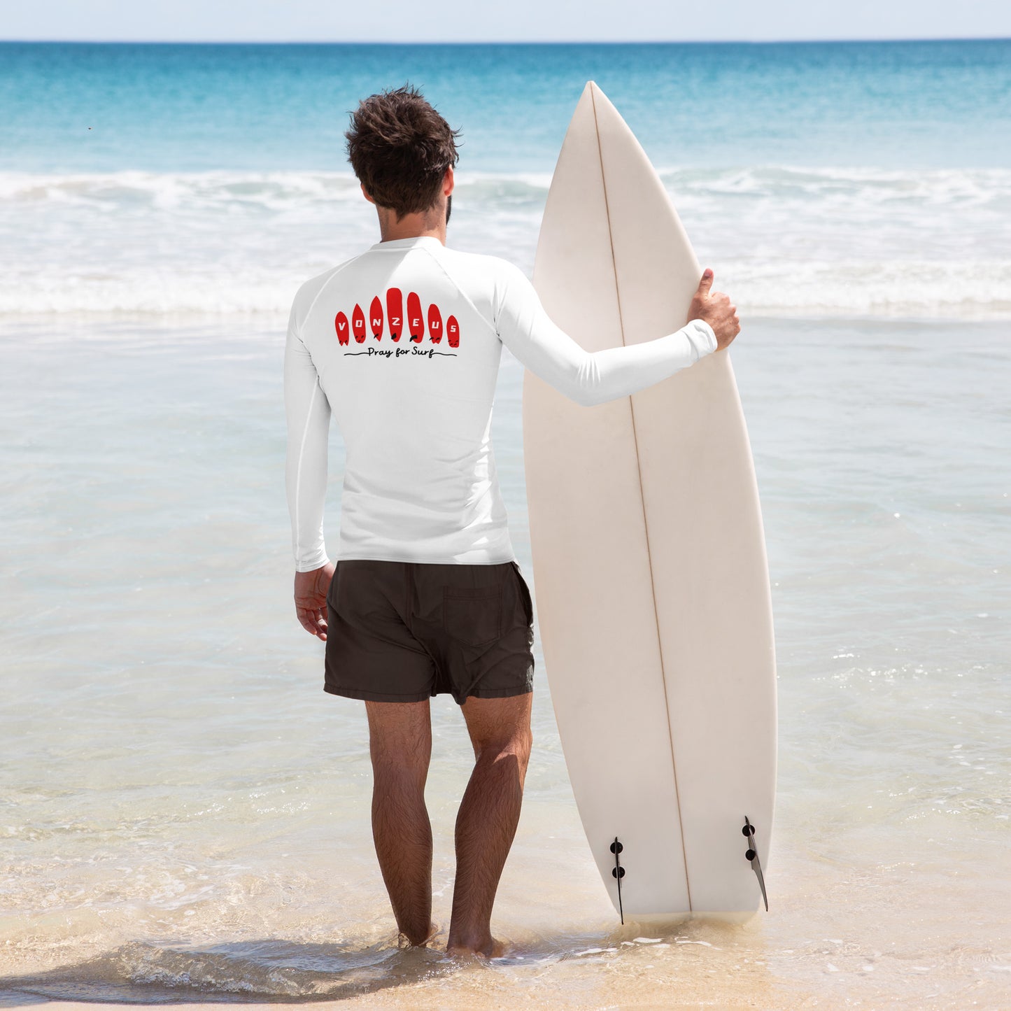 VonZeus Men's Surf Rash Vest