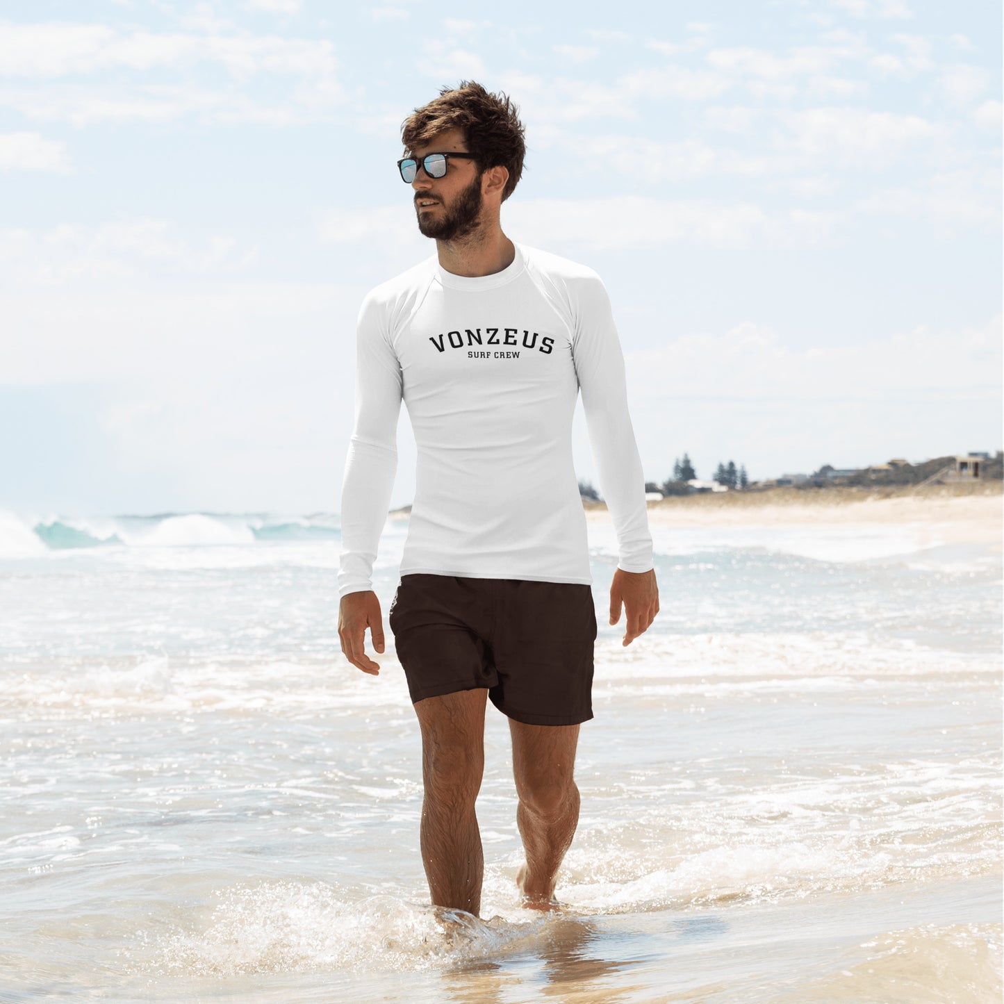 VonZeus Men's Surf Rash Vest