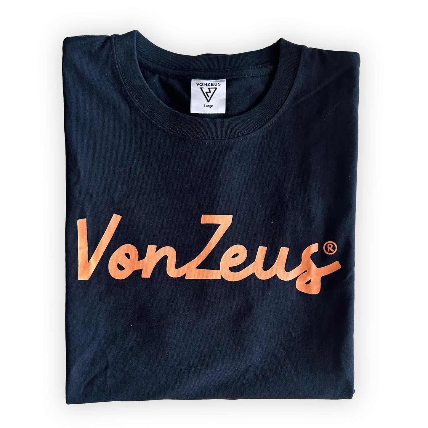VonZeus Script Tee in Dark Blue