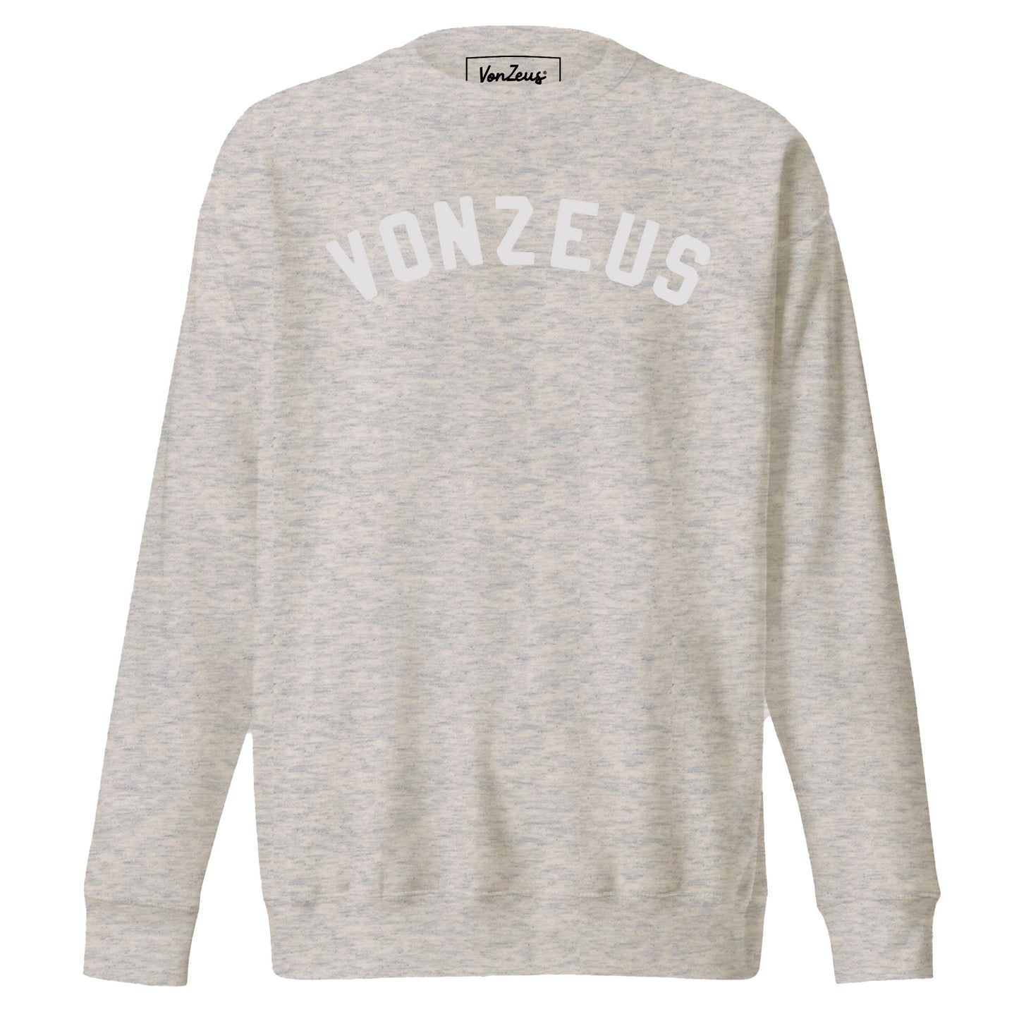 VonZeus light grey - White embroidery