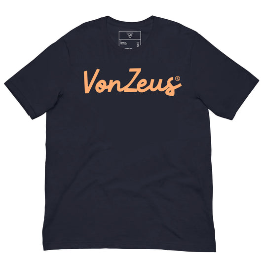 VonZeus Script Tee in Dark Blue
