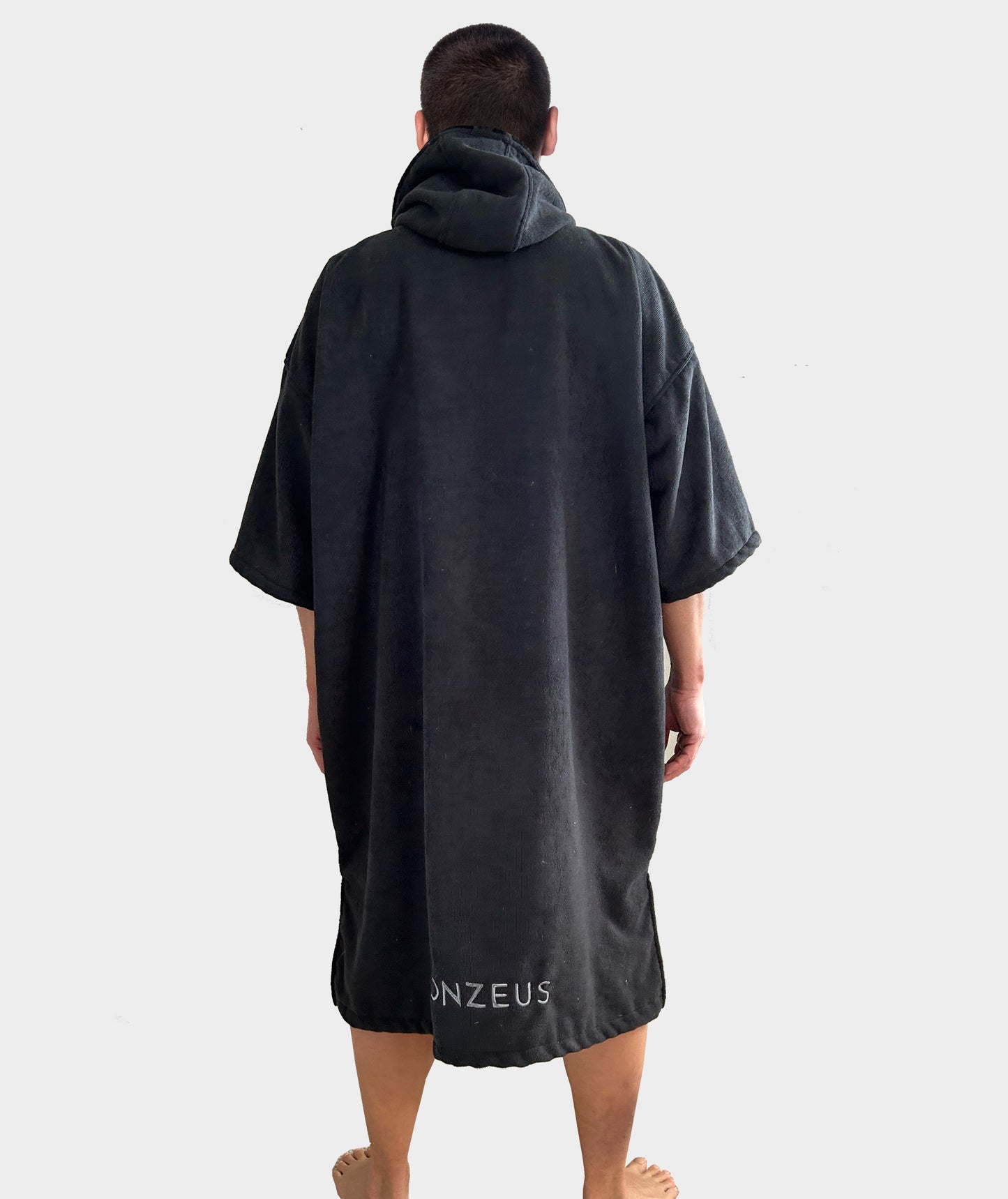 X-ROBE INNER - JET BLACK TOWEL PONCHO