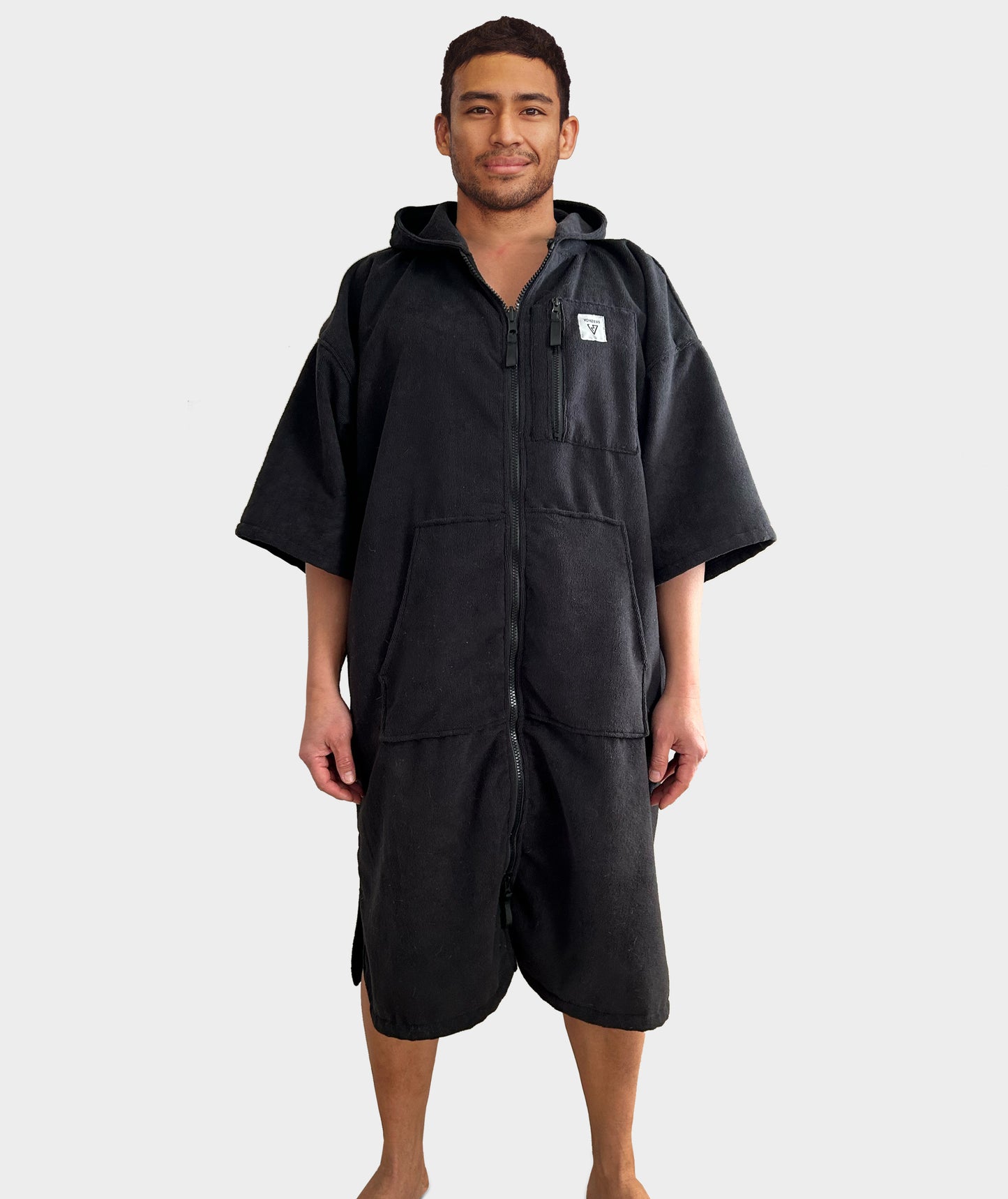 X-ROBE INNER - JET BLACK TOWEL PONCHO