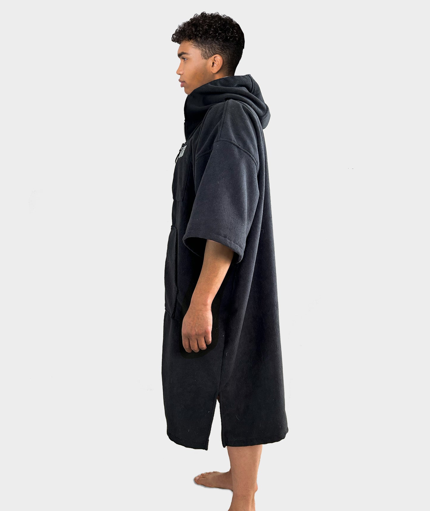 X-ROBE INNER - JET BLACK TOWEL PONCHO